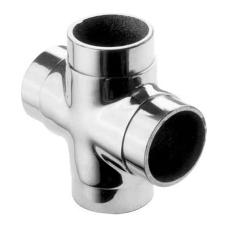 Lavi Industries, Flush Cross Fitting, For 1.5 Tubing, Polished Stainless Steel